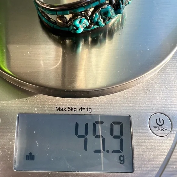 Large Native American Navajo Turquoise Sterling Silver Bangle